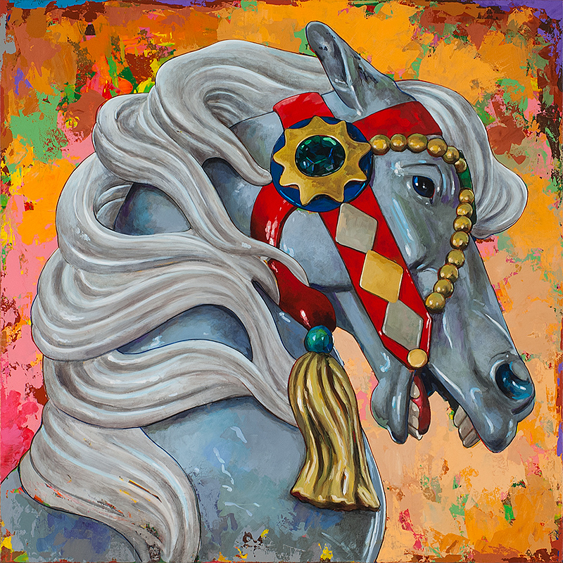 Horses 6, painting by Los Angeles artist David Palmer, acrylic on canvas, art