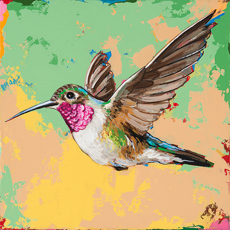 Hummingbird21, painting by Los Angeles artist David Palmer, acrylic on canvas, art