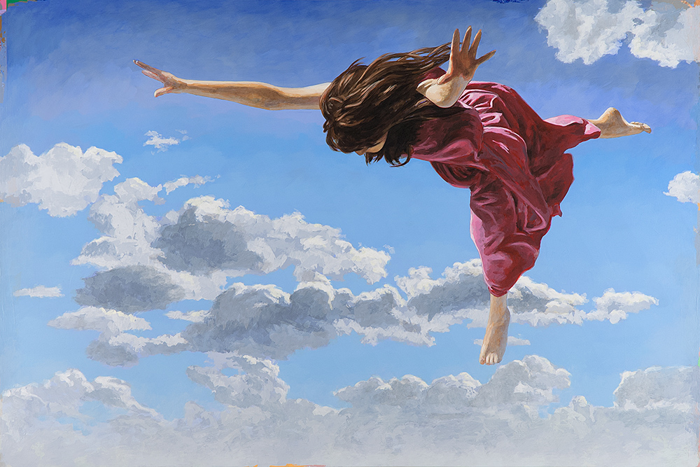 Flying Dream #3, painting by Los Angeles artist David Palmer, acrylic on canvas, art