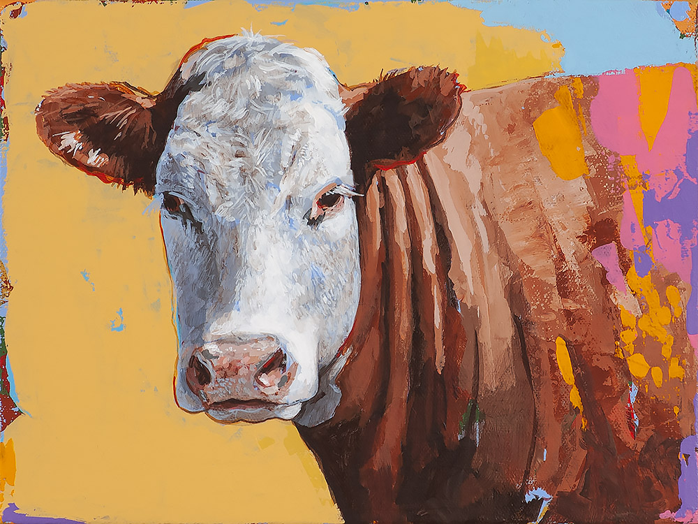 People Like Cows #19, painting by Los Angeles artist David Palmer, acrylic on canvas, art