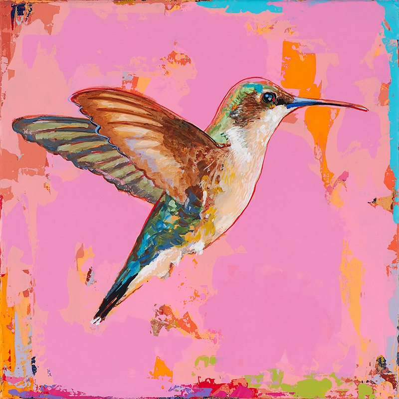 Hummingbird #36, painting by Los Angeles artist David Palmer, acrylic on canvas, art