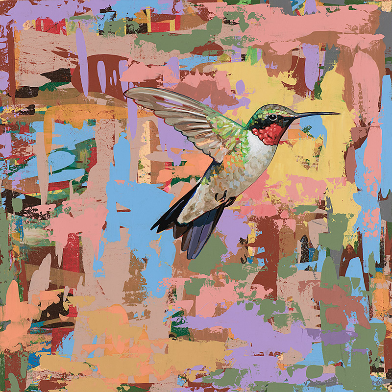 Hummingbird #31, painting by Los Angeles artist David Palmer, acrylic on canvas, art