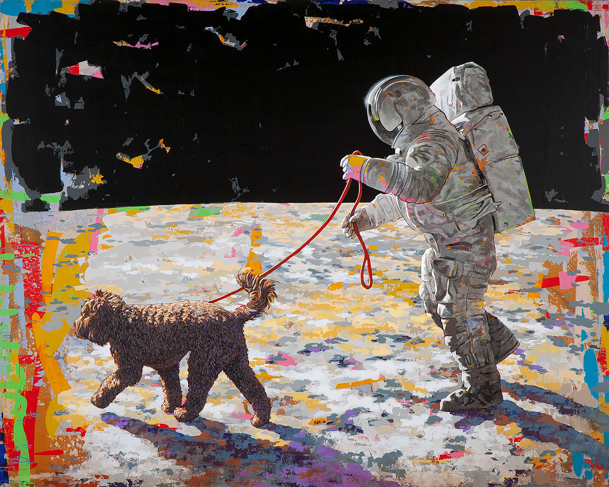 Moonwalk, painting by Los Angeles artist David Palmer, acrylic on canvas, art