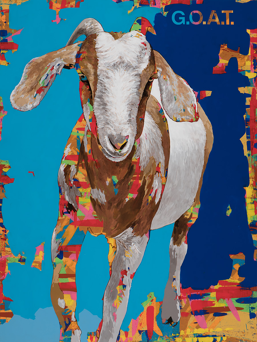 GOAT #2, painting by Los Angeles artist David Palmer, acrylic on canvas, art