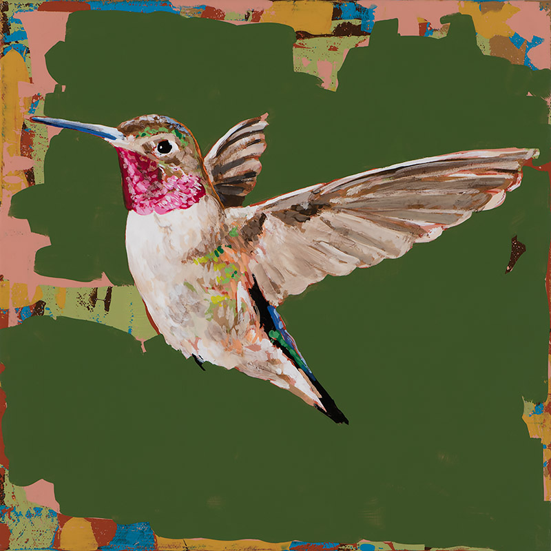 Hummingbird #48, painting by Los Angeles artist David Palmer, acrylic on canvas, art