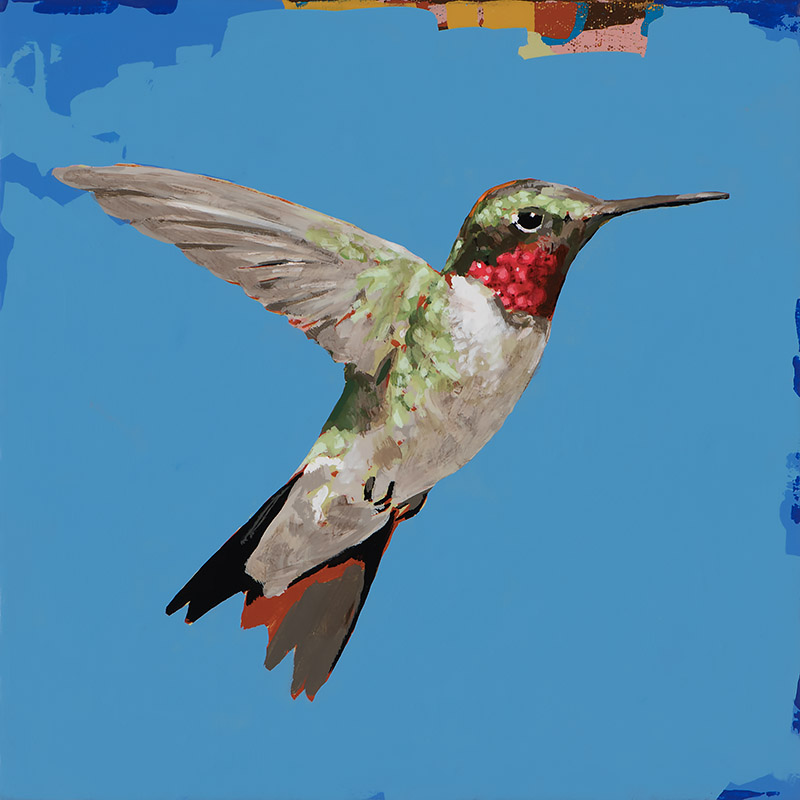Hummingbird #55, painting by Los Angeles artist David Palmer, acrylic on canvas, art