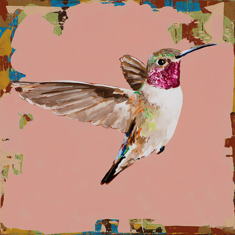 Hummingbird #57, painting by Los Angeles artist David Palmer, acrylic on canvas, art