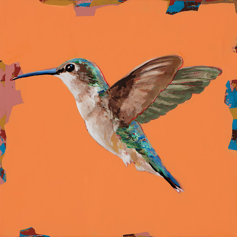 Hummingbird #58, painting by Los Angeles artist David Palmer, acrylic on canvas, art