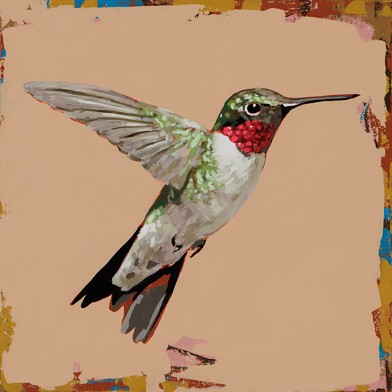 Hummingbird #59, painting by Los Angeles artist David Palmer, acrylic on canvas, art