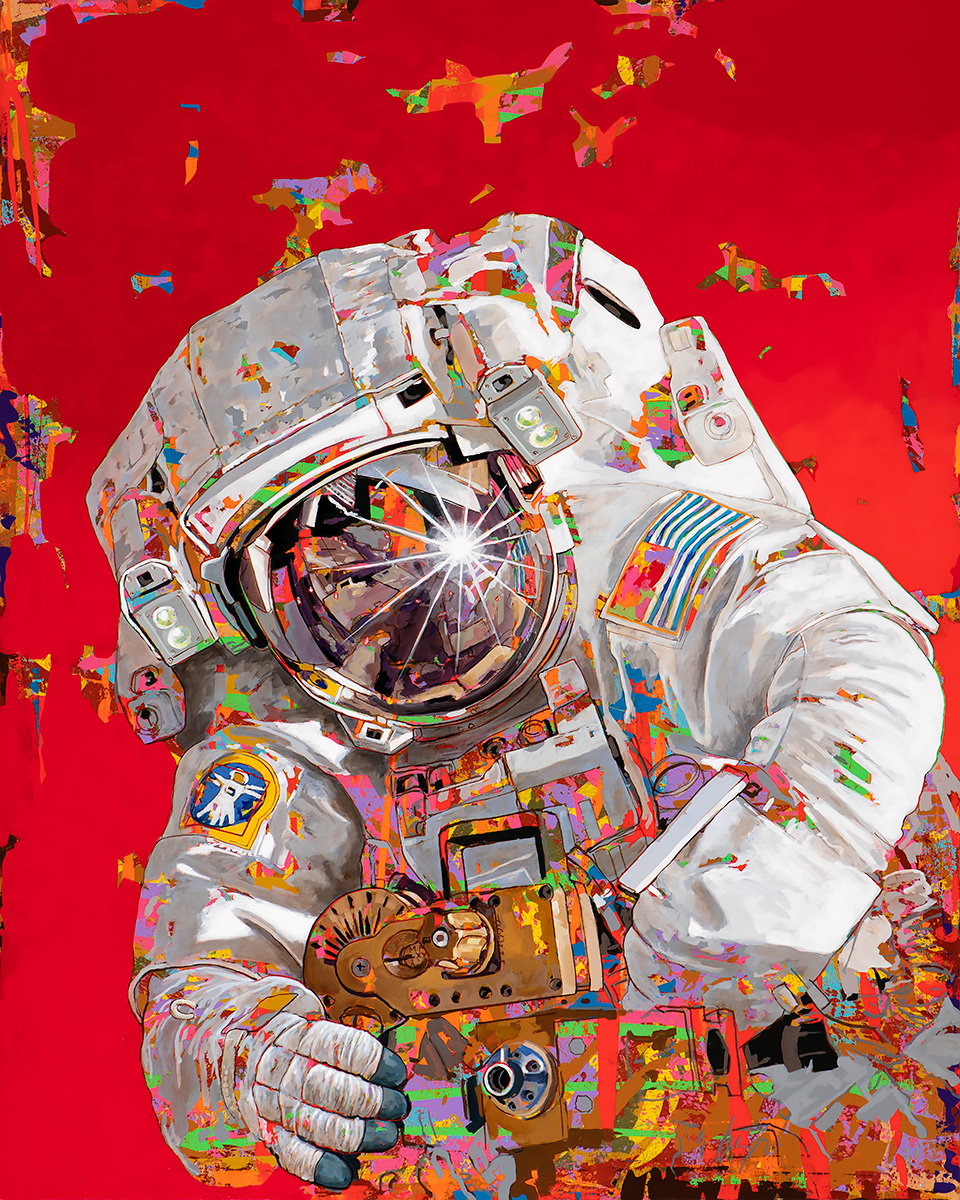 Major Tom #10, painting by Los Angeles artist David Palmer, acrylic on canvas, art