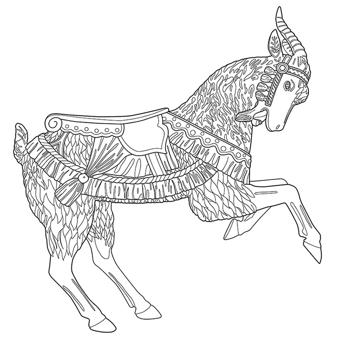 CAROUSEL: a Coloring Jones coloring book for adults