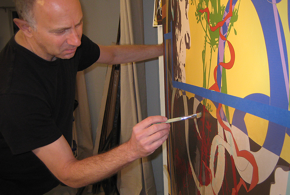 photograph of Los Angeles artist David Palmer in his studio